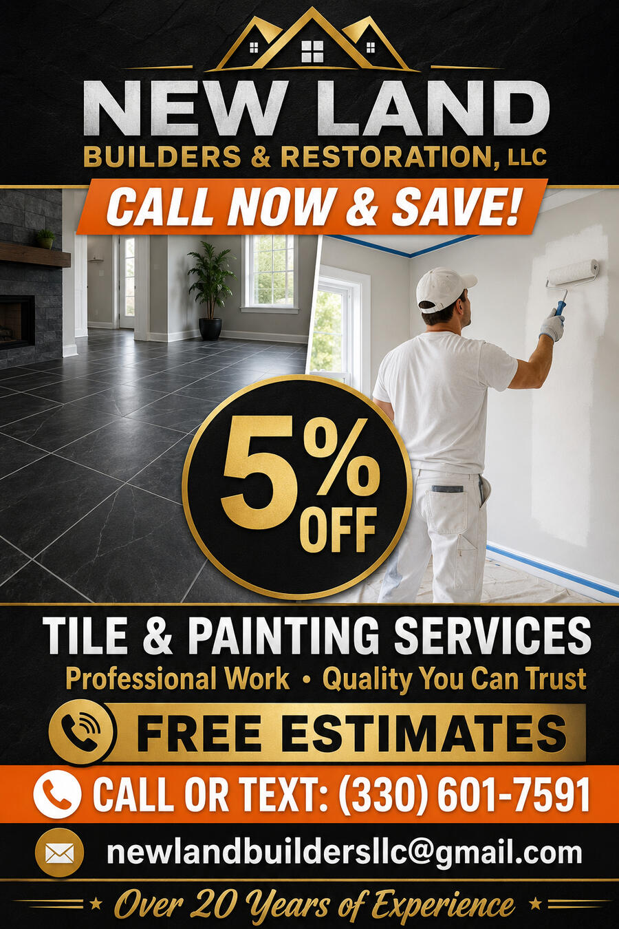New Land Builders & Restoration LLC You must follow us on TikTok to receive your promotional code.